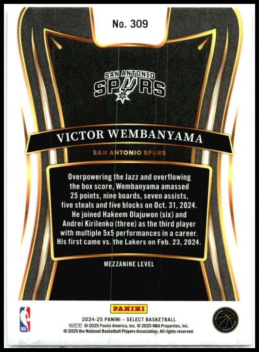2024-25 Panini Select #309 Victor Wembanyama San Antonio Spurs