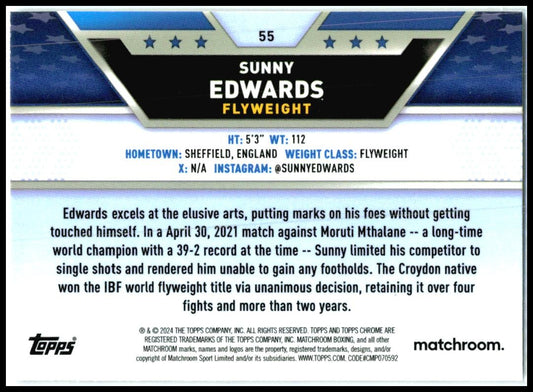 2024 Topps Chrome Boxing #55 Sunny Edwards