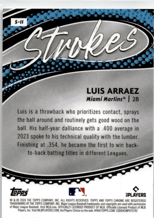 2024 Topps Chrome Strokes #S-11 Luis Arraez Miami Marlins