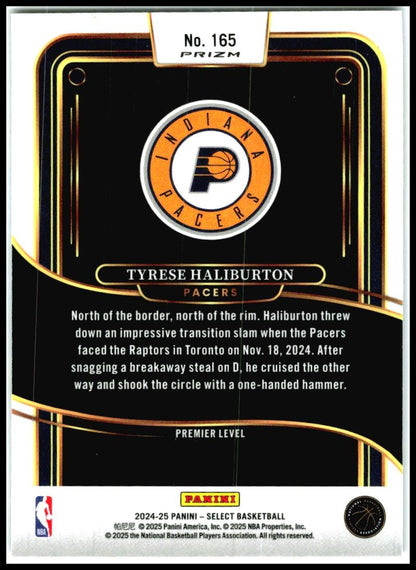 2024-25 Select Blue Cracked Ice Prizm #165 Tyrese Haliburton Indiana Pacers