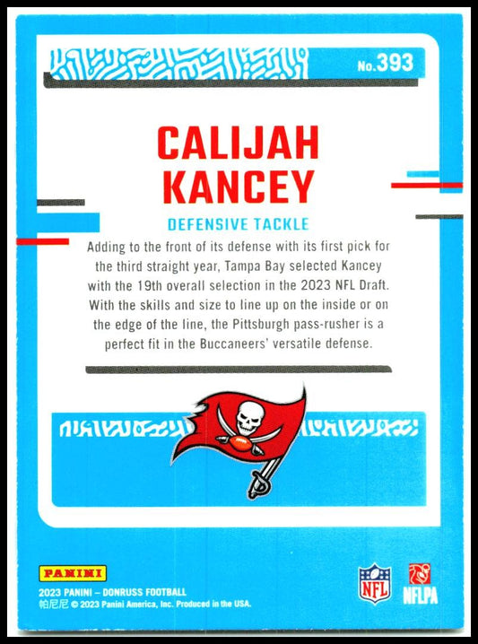 2023 Donruss #393 Calijah Kancey Rookie Tampa Bay Buccaneers