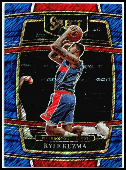 2021-22 Panini Select Blue Shimmer Prizms #70 Kyle Kuzma Washington Wizards
