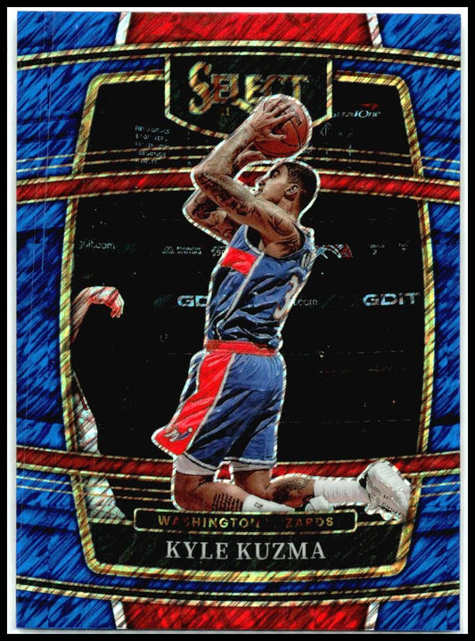 2021-22 Panini Select Blue Shimmer Prizms #70 Kyle Kuzma Washington Wizards