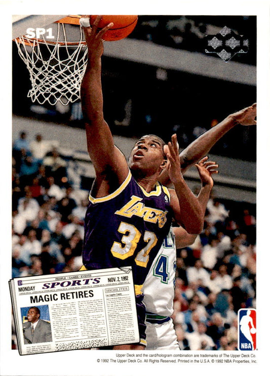 1992-93 Upper Deck #SP1 Larry Bird / Magic Johnson