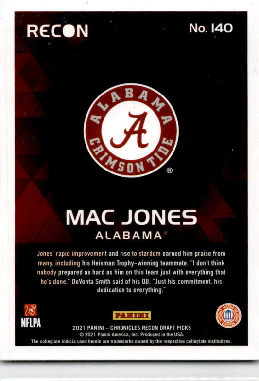 2021 Recon #140 Mac Jones  Crimson Tide/ New England Patriots