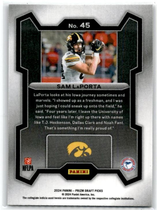 2024 Panini Prizm Draft Picks #45 Sam Laporta Iowa Hawkeyes