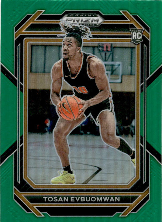 2023 Panini Prizm Draft Picks Green #11 Tosan Evbuomwan Princeton / Detroit