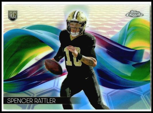 2024 Topps Chrome Helix #H-14 Spencer Rattler New Orleans Saints