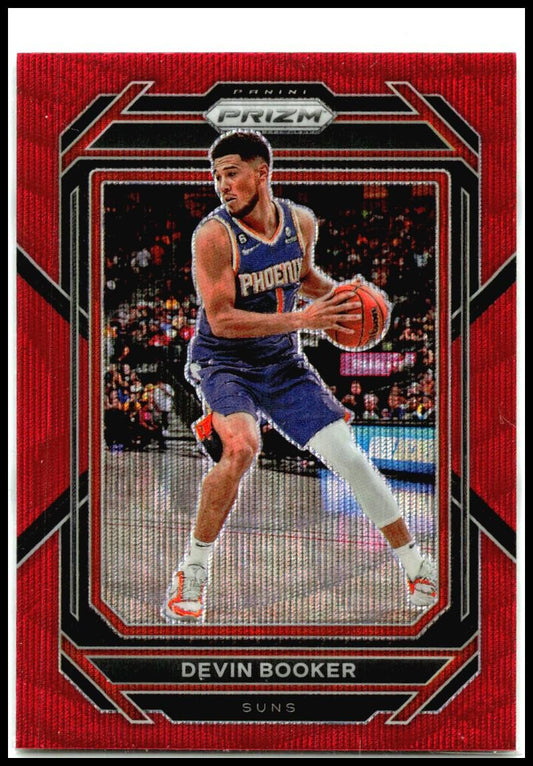 2022-23 Panini Prizm Prizms Ruby Wave #140 Devin Booker Phoenix Suns