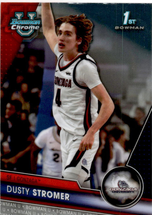 2023-24 Bowman University Chrome #28 Dusty Stromer Gonzaga Bulldogs