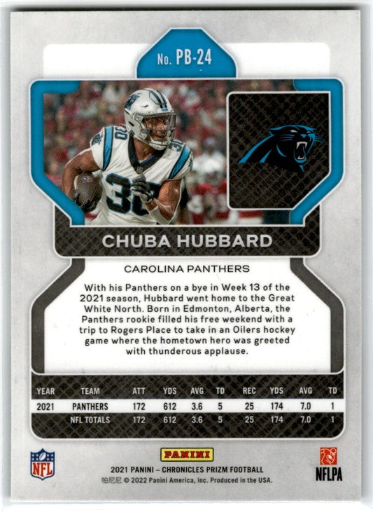 2021 Panini Chronicles Prizm Black Chuba Hubbard Carolina Panthers #PB-24