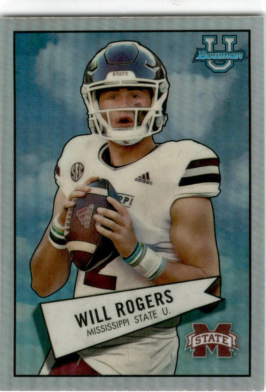 2022 Bowman University Chrome #52BF-10 Will Rogers Mississippi State Bulldogs