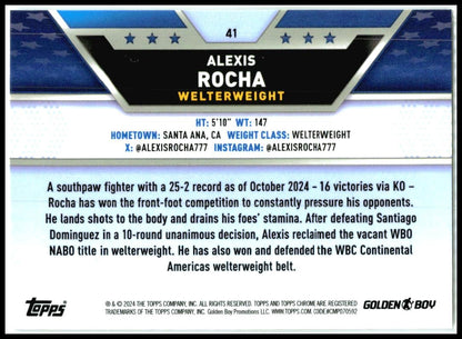 2024 Topps Chrome Boxing #41 Alexis Rocha