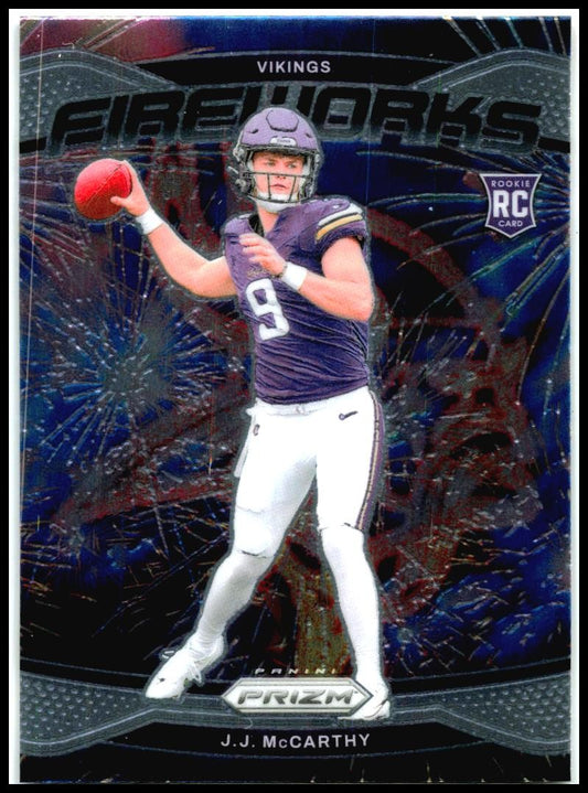 2024 Panini Prizm Fireworks #18 J.J. McCarthy Minnesota Vikings