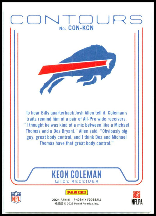 2024 Panini Phoenix Contours #CON-KCN Keon Coleman Rookie Buffalo Bills