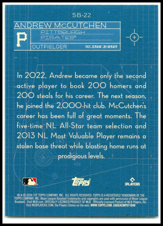 2024 Topps Superstar Blueprint Blue #SB-22 Andrew McCutchen Pittsburgh Pirates