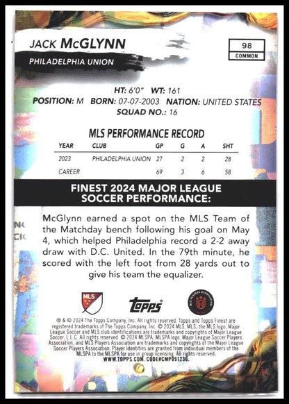 2024 Finest MLS #98 Jack McGlynn
