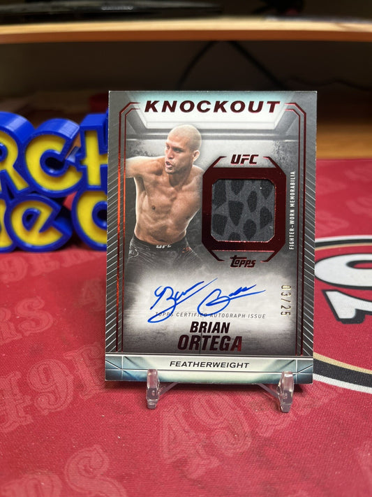 2024 Topps UFC Knockout Red KAR-BOA Brian Ortega Auto and Relic /25