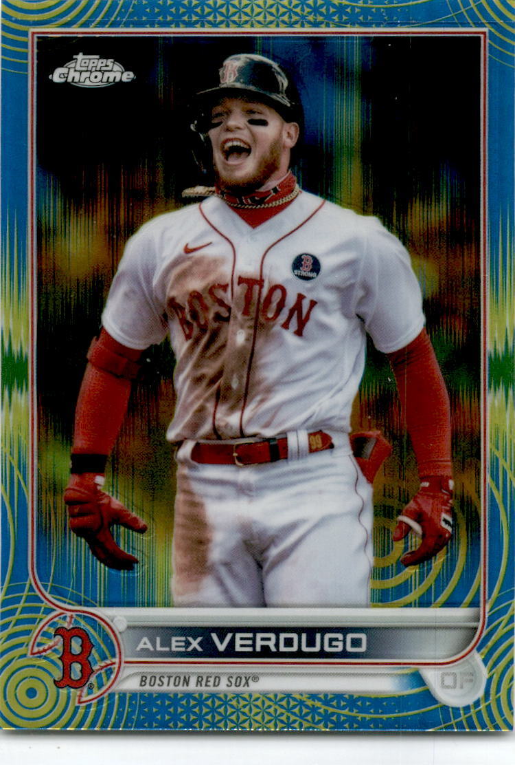 2022 Topps Purple/Yellow Sonic Pulse Refractor #356 Alex Verdugo Boston Red Sox