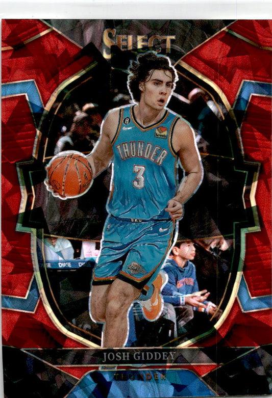 2022 Select Red Cracked Ice Prizm #60 Josh Giddey  Oklahoma City Thunder