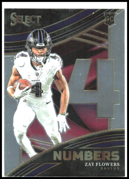 2023 Panini Select Select Numbers #NMB-ZFL Zay Flowers Baltimore Ravens