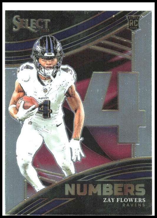 2023 Panini Select Select Numbers #NMB-ZFL Zay Flowers Baltimore Ravens