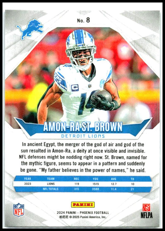 2024 Panini Phoenix Purple #8 Amon-Ra St. Brown Detroit Lions