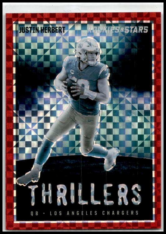 2023 Panini Rookies & Stars Thrillers Red Plaid #TH-17 Justin Herbert Chargers