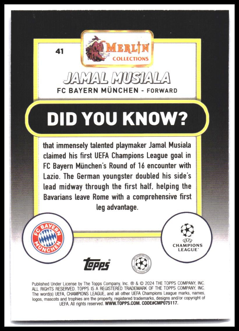 2023-24 Merlin UEFA Club Competitions #41 Jamal Musiala