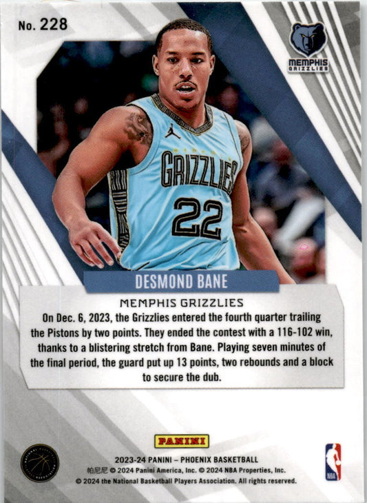 2023-24 Panini Phoenix #228 Desmond Bane Memphis Grizzlies