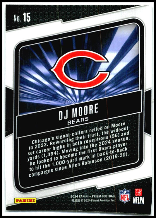2024 Panini Prizm Hype #15 DJ Moore Chicago Bears