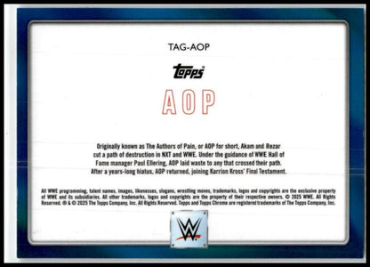 2025 Topps Chrome WWE Tag Team #TAG-AOP Rezar / Akam Rock Island Wapellos