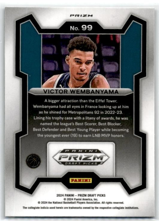 2024 Panini Prizm Draft Picks Prizms Green #99 Victor Wembanyama