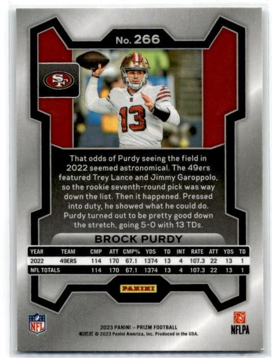2023 Panini Prizm #266 Brock Purdy San Francisco 49ers