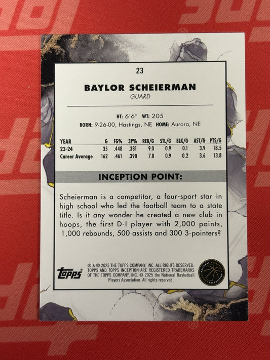 2024-25 Topps Inception #23 Baylor Scheierman Rookie Boston Celtics