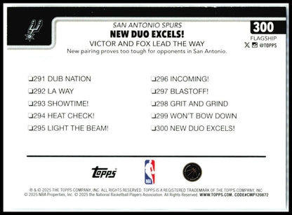 2025-26 Topps Season Tip Off #300 Victor Wembanyama San Antonio Spurs