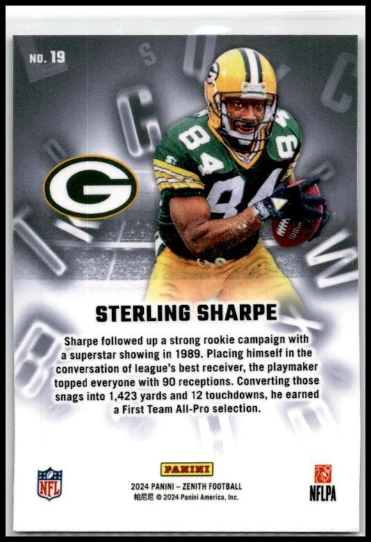 2024 Panini Zenith A to Z #19 Sterling Sharpe Green Bay Packers