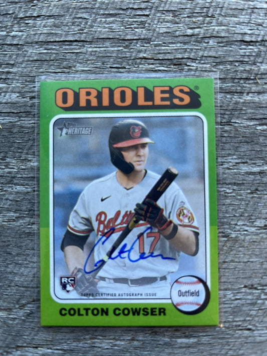 2024 Topps Heritage #ROA-CC  Colton Cowser RC Auto Baltimore Orioles