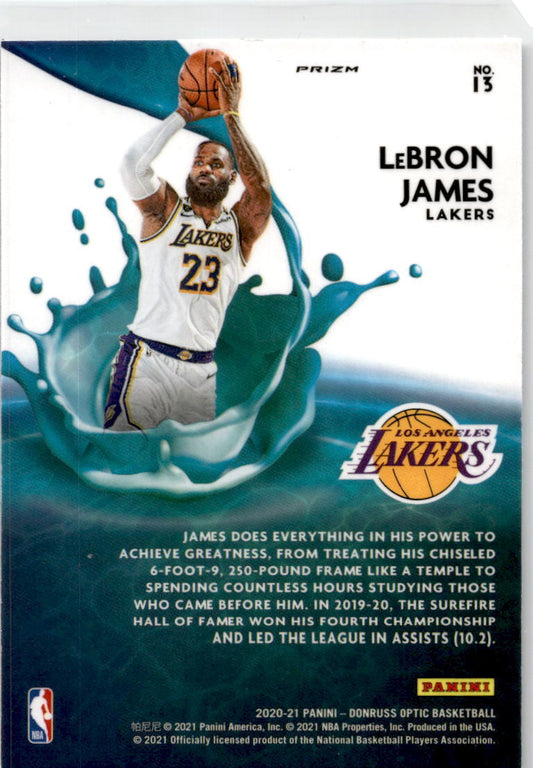 2020-21 Donruss Optic Splash Silver #13 LeBron James Los Angeles Lakers