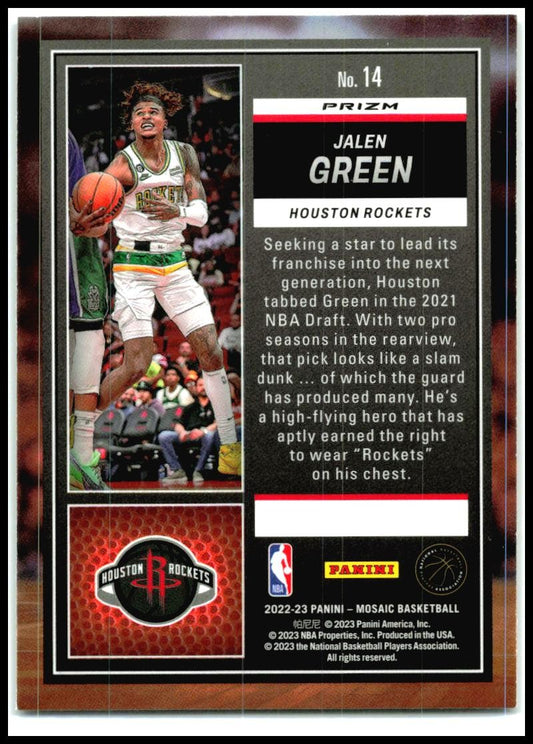 2022-23 Panini Mosaic Jam Masters Mosaic #14 Jalen Green Houston Rockets