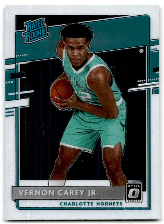 2020-21 Panini Donruss Rated Rookie Vernon Carey Jr. Charlotte Hornets #182