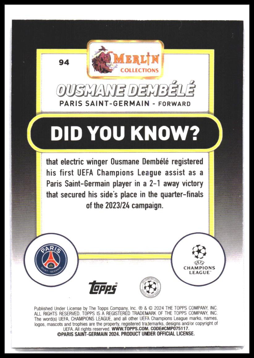 2023-24 Merlin UEFA Club Competitions #94 Ousmane Dembélé