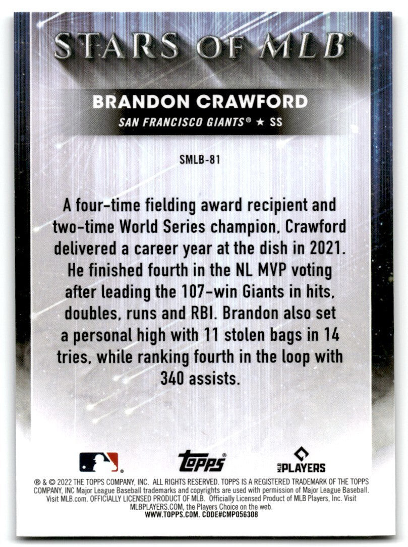 2022 Topps Stars of MLB Brandon Crawford San Francisco Giants #SMLB-81