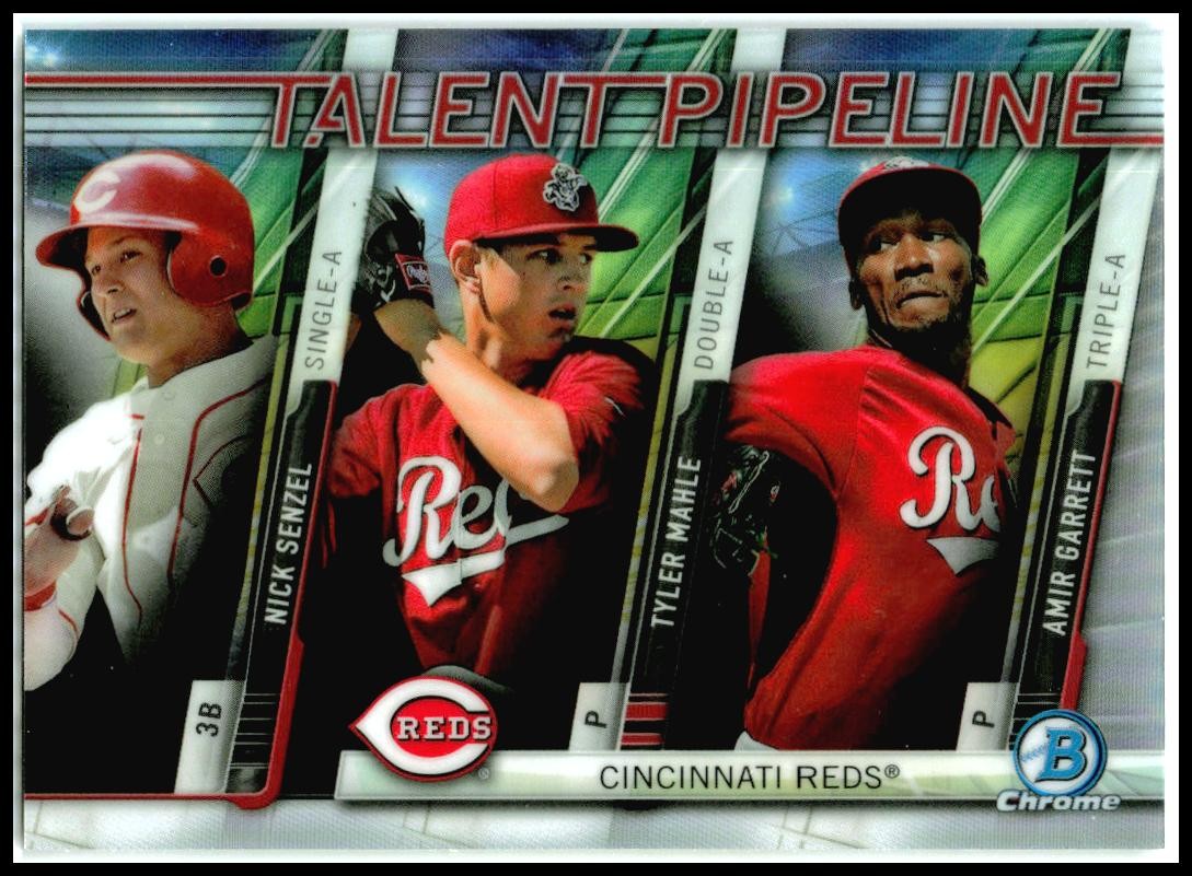 2017 Bowman Talent Pipeline # Nick Senzel / Tyler Mahle / Amir Garrett Reds