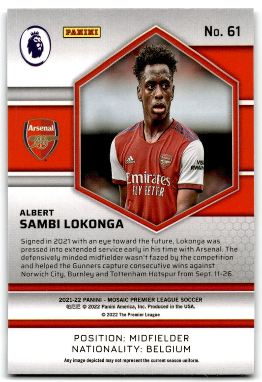2021 Mosaic Sambi Lokonga Rookie Arsenal #61