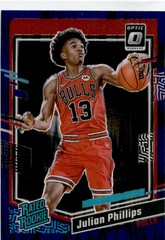 2023-24 Donruss Optic Purple Shock #231 Julian Phillips Rookie Chicago Bulls