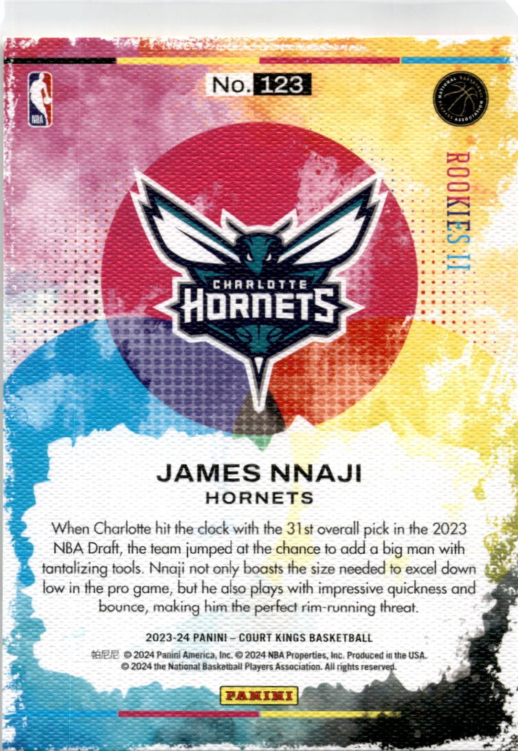 2023-24 Panini Court Kings #123 James Nnaji Rookie Washington Wizards