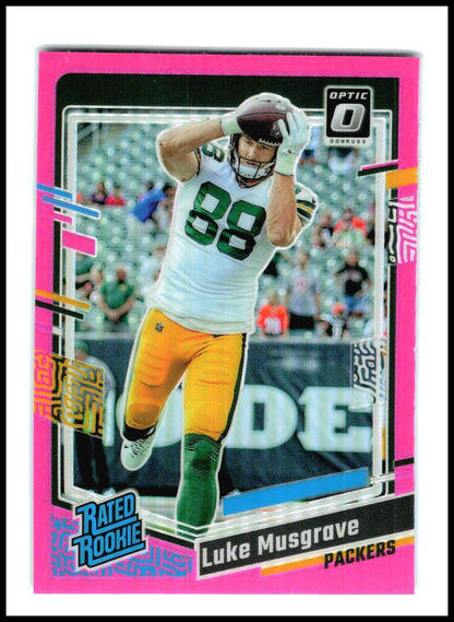 2023 Donruss Optic Pink #241 Luke Musgrave Rookie Green Bay Packers