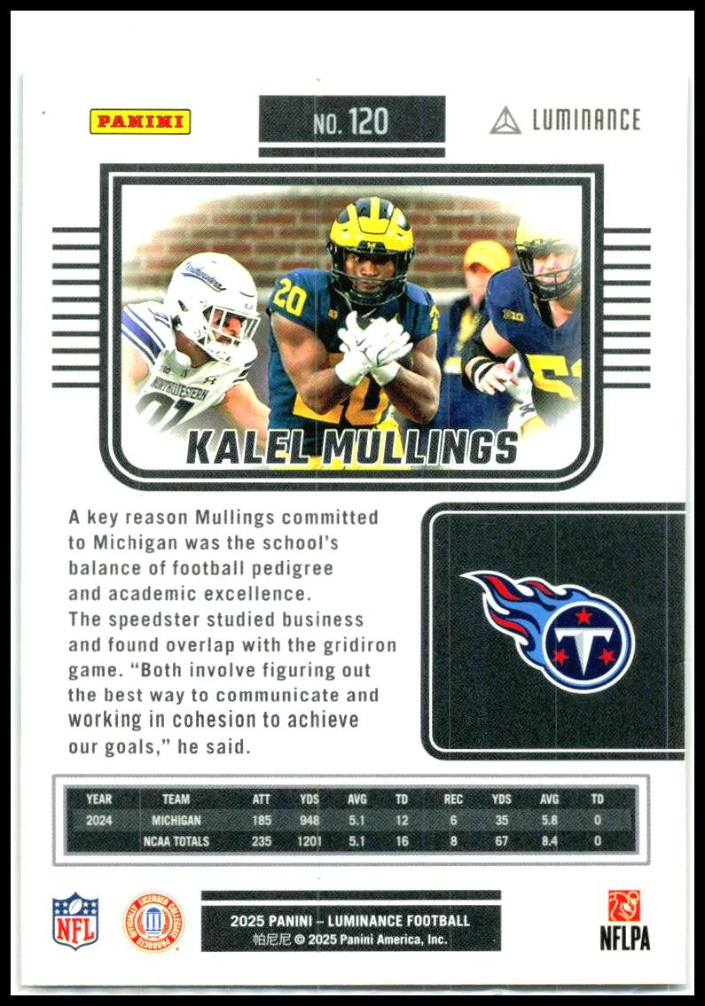 2025 Luminance Gold /299 ##120 Kalel Mullings Titans