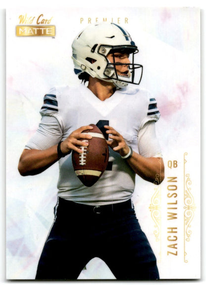 2021 Wild Card Matte White Zach Wilson BYU Cougars #MBC-5